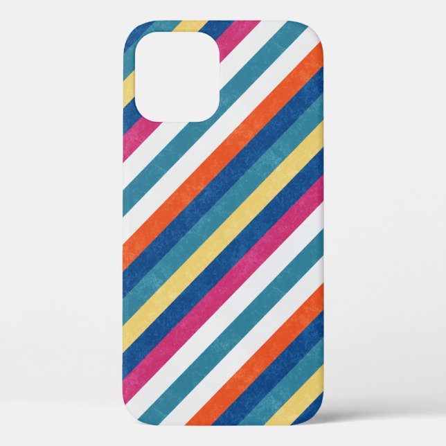 Blue Raspberry Orange Yellow White Stripes Pattern Case-Mate iPhone Case (Back)