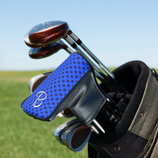 Blue Raspberry Polka Dots Personalized Golf Head Cover