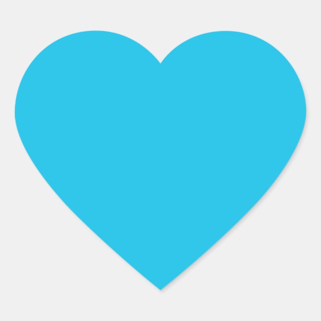 Blue raspberry (solid colour)  heart sticker (Front)