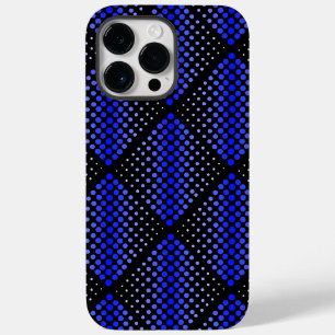 Blue Raster Pattern 01 Black BG Case-Mate iPhone 14 Pro Max Case