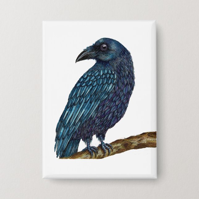 Blue Raven bird badge (Front)