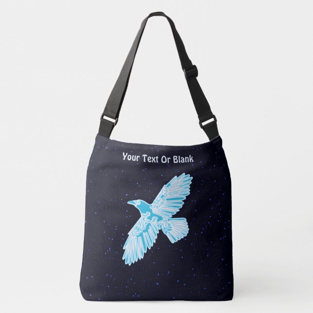 Blue Raven On Stars Crossbody Bag (Front)