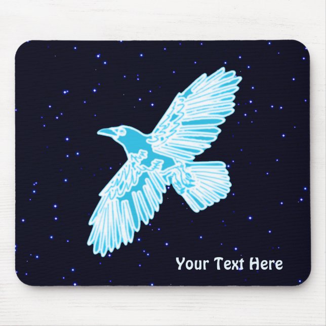 Blue Raven On Stars Mouse Pad (Front)
