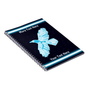 Blue Raven On Stars Notebook