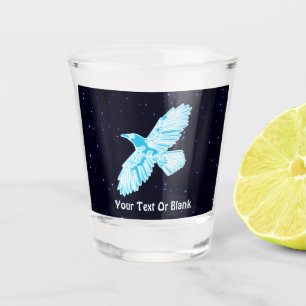 Blue Raven On Stars Shot Glass