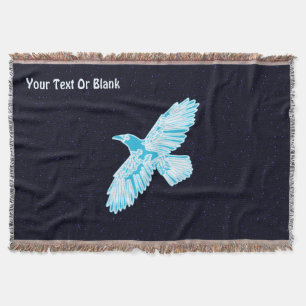 Blue Raven On Stars Throw Blanket