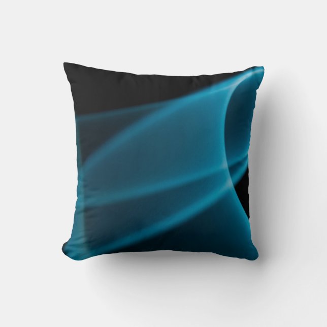 Blue ray of light throw pillow (Front)