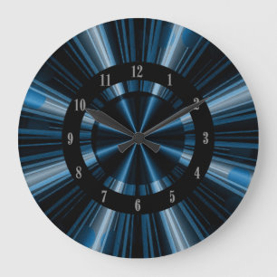 Blue Rays Of Light Wall Clock
