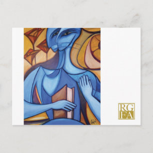 Blue Reader Postcard