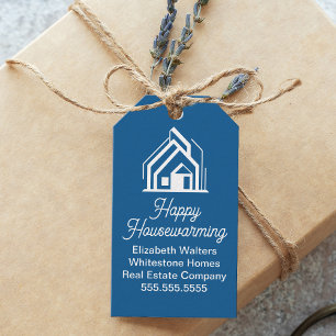 Blue Real Estate Company Personalized Realtor Gift Tags