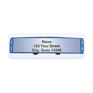 Blue Rearview Mirror on Blue Gradient