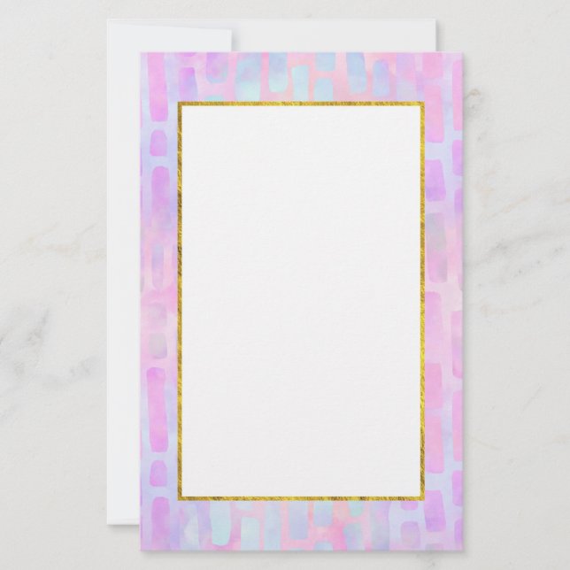 Blue Rectangle Shapes on Pink Background  (Front)