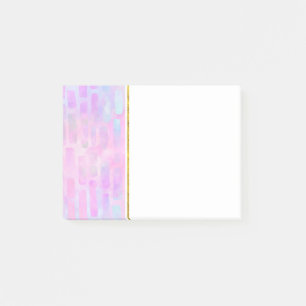 Blue Rectangle Shapes on Pink Background  Post-it Notes