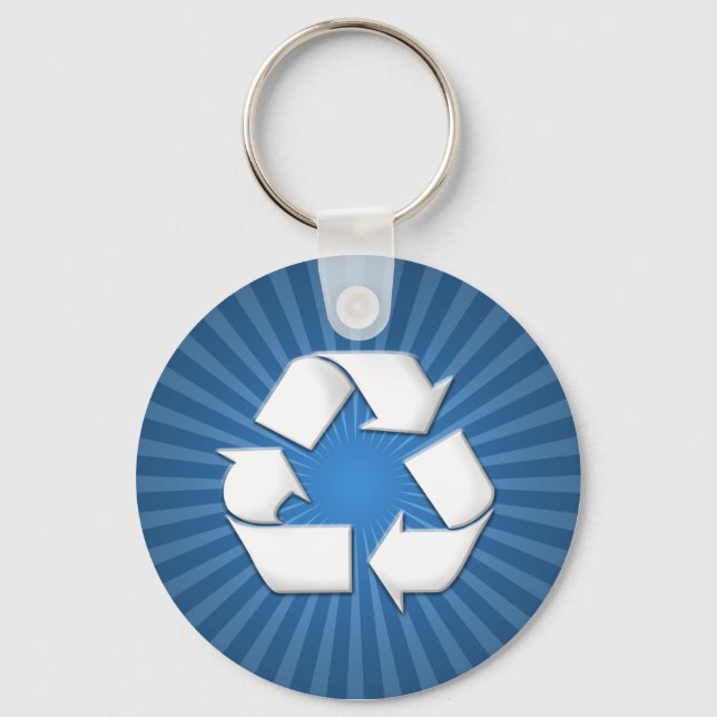 Blue Recycle Keychain 001 (Front)