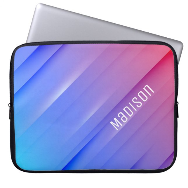 Blue-Red Abstract Background and Customization Laptop Sleeve (Front)