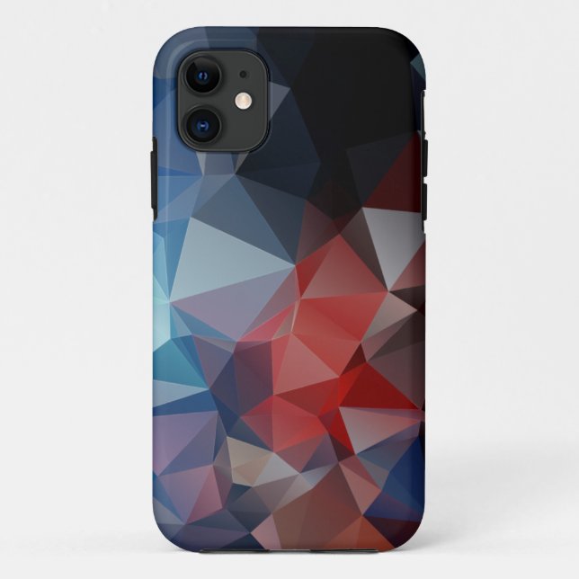 Blue Red Abstract Pyramid Pattern Case-Mate iPhone Case (Back)