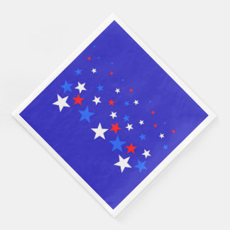Blue, Red and White Star Pattern Napkin