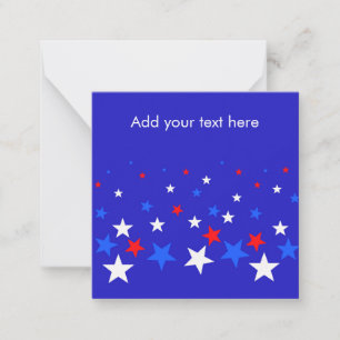Blue, Red and White Star Pattern Personalized Card