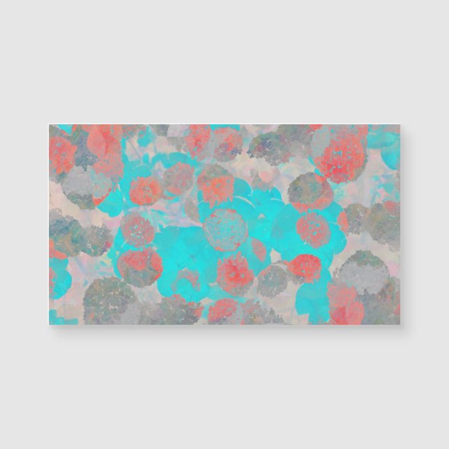 Blue red art of romantic floral / flower pattern (Front)