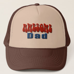 Blue & Red Awesome Dad Trucker Hat