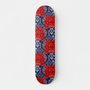Blue & Red Bandana Skateboard