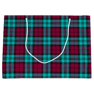 Blue Red Campbell Tartan Blackwatch Plaid Large Gift Bag