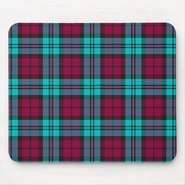Blue Red Campbell Tartan Blackwatch Plaid Mouse Pad (Front)