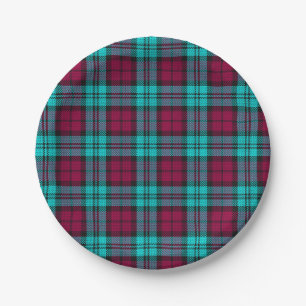Blue Red Campbell Tartan Blackwatch Plaid Paper Plate