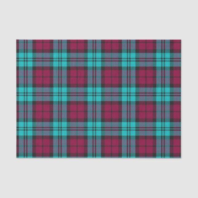Blue Red Campbell Tartan Blackwatch Plaid Tissue Paper (Front)