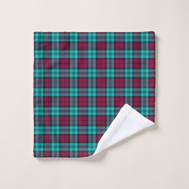Blue Red Campbell Tartan Blackwatch Plaid Wash Cloth (Wash Cloth)