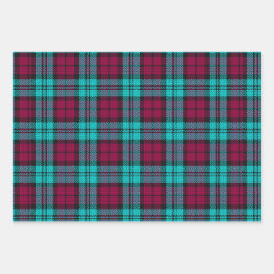Blue Red Campbell Tartan Blackwatch Plaid Wrapping Paper Sheet