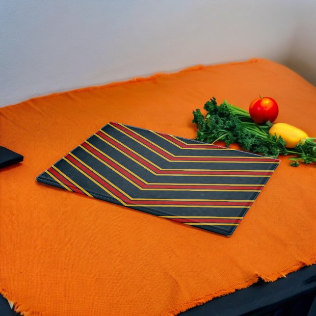 Blue Red Chevron Stripes Cutting Board (Chopping Board)