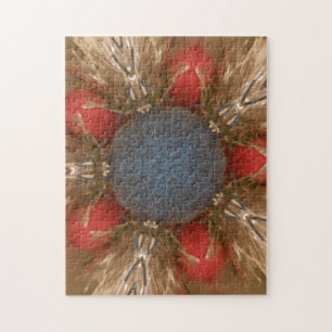 Blue Red Christmas Decoration Baubles Jigsaw Puzzle