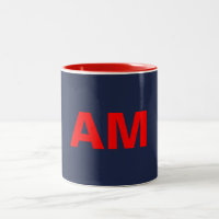 Blue Red Colours Monogram Initial Letters