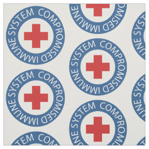Blue Red Cross Compromised Immune System Fabric