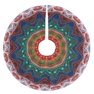 Blue Red Decorative Tree Skirt