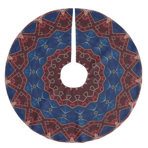 Blue Red Decorative Tree Skirt