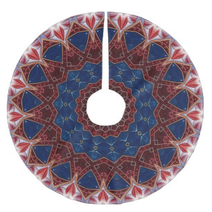Blue Red Decorative Tree Skirt