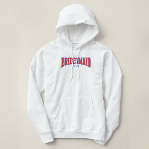 Blue + Red Faux Glitter BRIDESMAID Bachelorette Hoodie