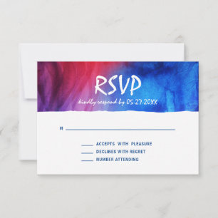 Blue Red Fire Ice Star of David Bar Mitzvah RSVP Card