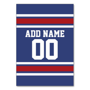 Blue Red Football Jersey Custom Name Number Table Number
