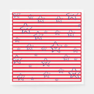 Blue Red Fourth of July Independence Day Napkins