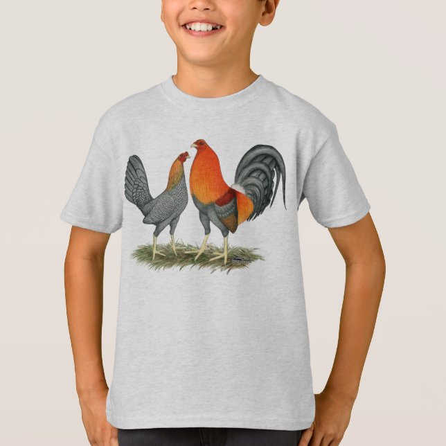 Blue Red Gamefowl T-Shirt (Front)