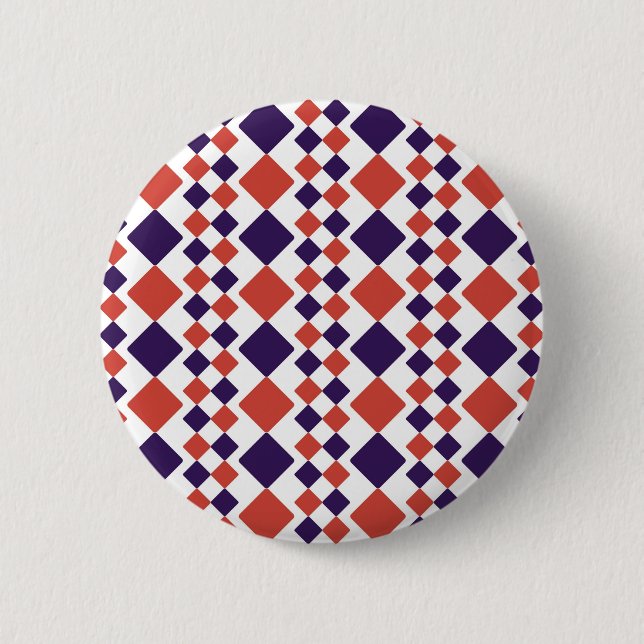 Blue Red Geometric Abstract 2 Inch Round Button (Front)