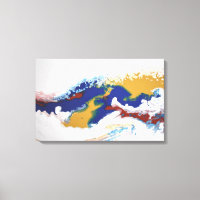 Blue Red Gold Colourful  Marble Abstract Fluid Art