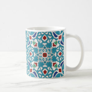 Blue Red Green White Portuguese Azulejo Pattern Coffee Mug