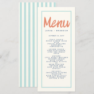 Blue Red Handwriting Typography Retro Wedding Menu