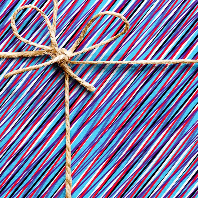 Blue red Moiré Stripes, Optical illusion, Abstract Wrapping Paper (Creator Uploaded)