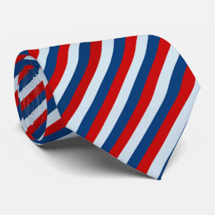 Blue Red Navy Blue Striped Pattern Tie