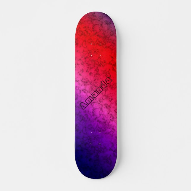 Blue-red Ombre   Skateboard (Front)